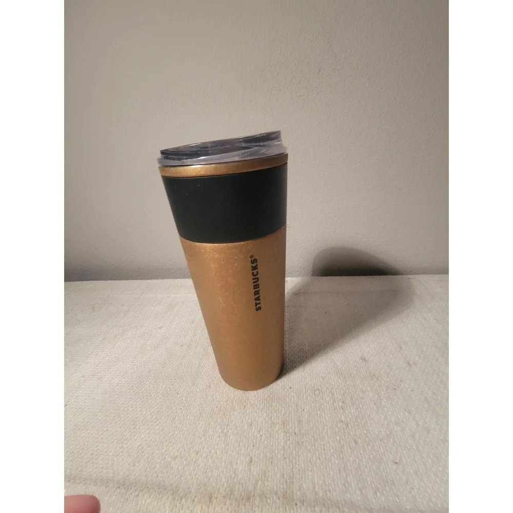 STARBUCKS cracked Gold 16 fl oz tall Coffee Stainless Travel Tumbler Mug 2021